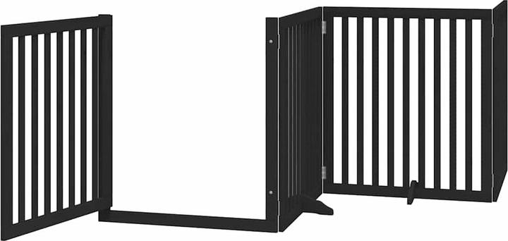Produktbild vidaXL Hundetor mit Tür Faltbar Absperrgitter Hunde Schutzgitter 10-tlg. Holz (80 cm)