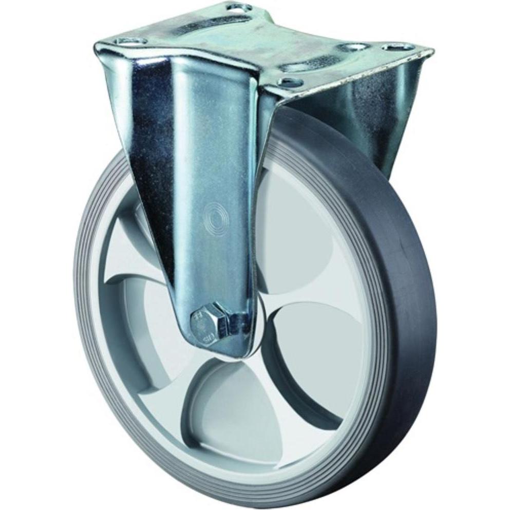 BS Rollen, Möbelrollen, Bockrolle Rad-Ø 100 mm Tragfähigkeit 110 kg thermoplastisch Kunststoff Platte L104xB80 mm