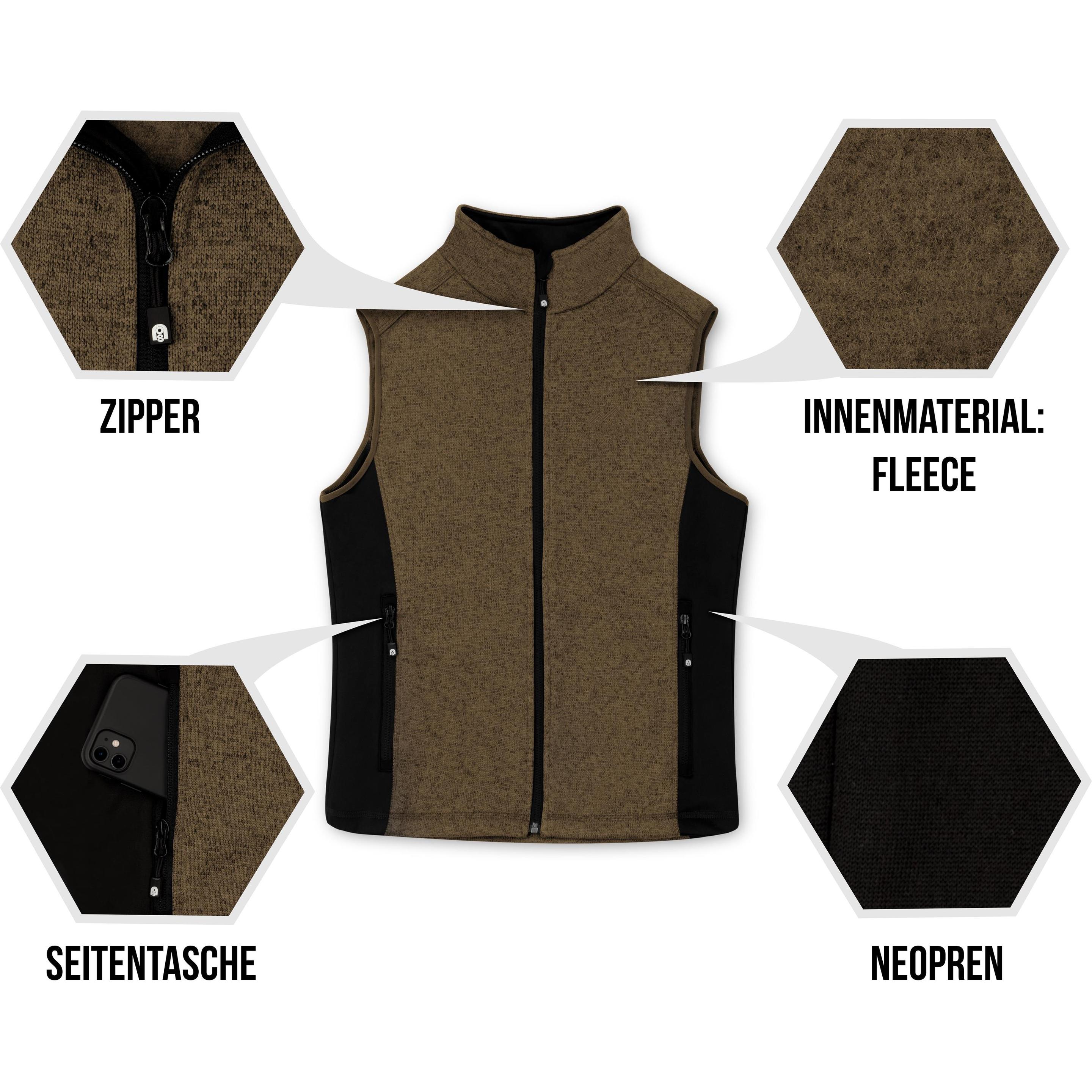 Thumbnail - Normani, Herren, Weste, Herren Strick-Fleeceweste Shamattawa, Beige, (XL)