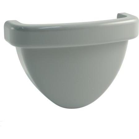 House of Marley, Regentonne + Erdtanks, Marley Duplex Rinnenendstck Kunststoff halbrund Fenstergrau RAL 7040 NW 80 mm
