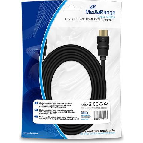 Thumbnail - MediaRange HDMI (Typ A) — HDMI (Typ A) (5 m, HDMI), Video Kabel