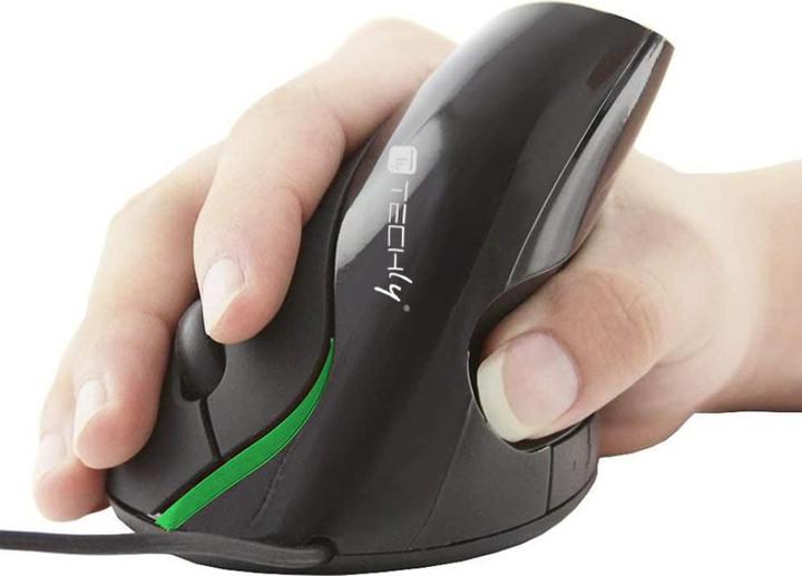 Actual product image Techly USB Ergonomic Vertical Mouse 1000dpi Black (Cable)