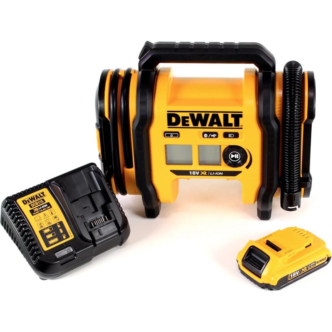 Thumbnail - DeWalt, Kompressor, DCC 018 N Akku Luftkompressor 18V 11bar KFZ + 1x Akku 2,0Ah + Ladegerät (11 Bar)