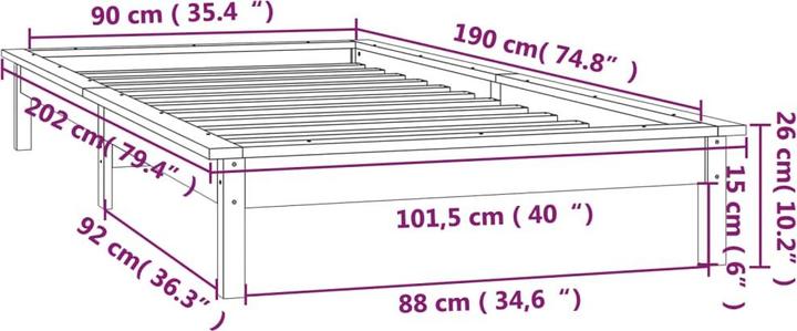 Image du produit vidaXL Bettgestell (140 x 190 cm)
