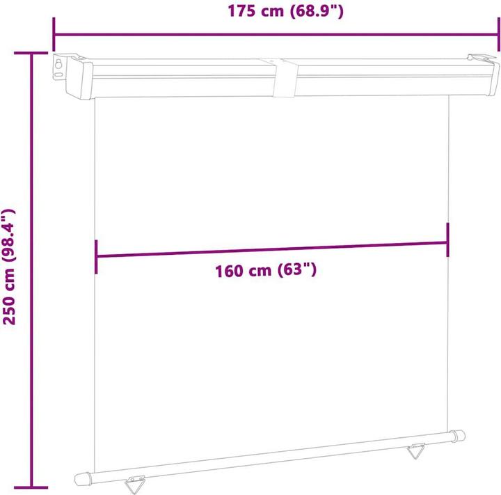 Produktbild vidaXL Balkon-Seitenmarkise (1.70 m)