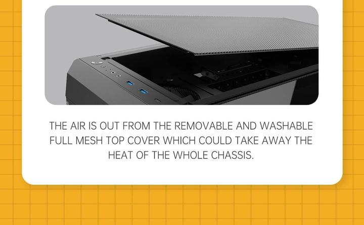 Produktbild Geometric Future Future M6 Raphael Mid Tower, pc-behuizing, verticaal luchtkanaalontwerp, ondersteuning voor 12/ (ATX, E-ATX, Flex-ATX, mATX, Mini-ITX)