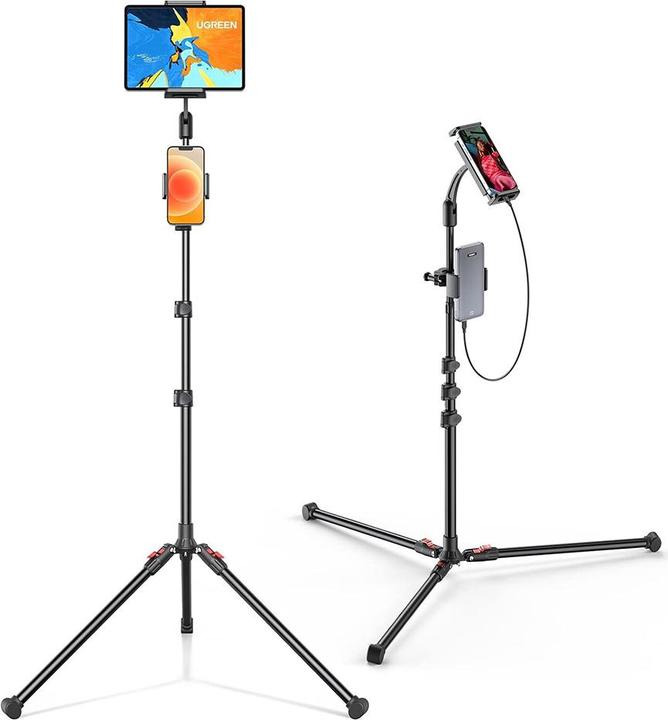 Ugreen - Tripod Stand LP585 (15647) - For Phone and Pad, Adjustable 174cm, 4.7-12.9" - Black