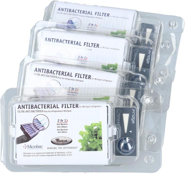 Whirlpool 4er-Pack Antibakterieller Kühlschrank-Luftfilter