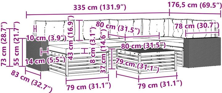 Produktbild vidaXL Outdoor-Sofa