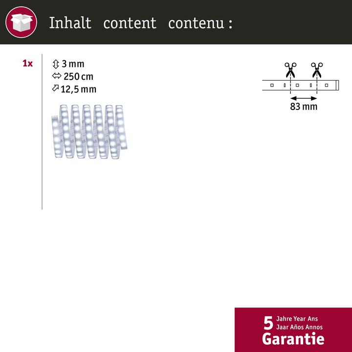 Produktbild Paulmann MaxLED 500 Stripe (Kaltweiss, 250 cm, Indoor)