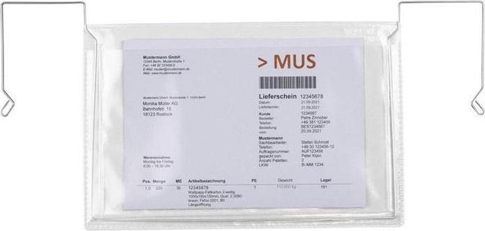 Transpak Wire hanger pocket dimensions 165x245mm A5 thickness 180µ landscape without flap PVC soft film (200 Piece)