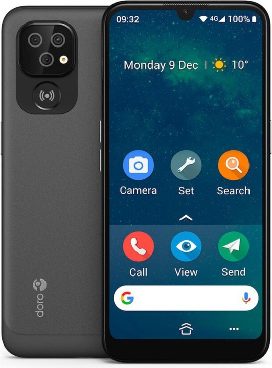 Actual product image Doro 8100 Plus without power supply unit (32 GB, Black, 6.10", Single SIM, 17 Mpx, 4G)