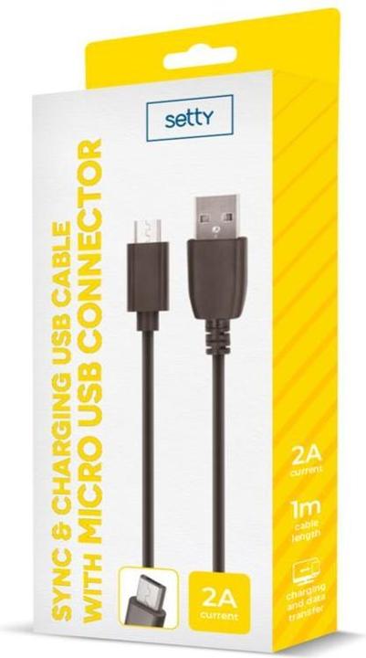 Produktbild Setty USB cable 1m 2A micro USB black R (1 m, 10 W)