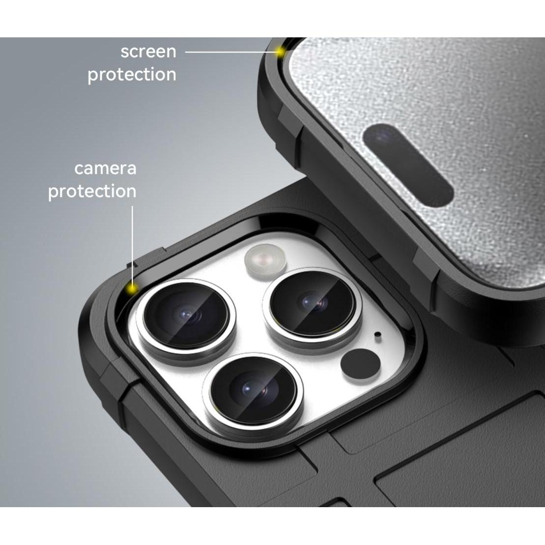 Thumbnail - Screenguard Apple iPhone 16 Pro Max Rugged Shield Hülle (Apple iPhone 16 Pro Max), Smartphone Hülle, Schwarz