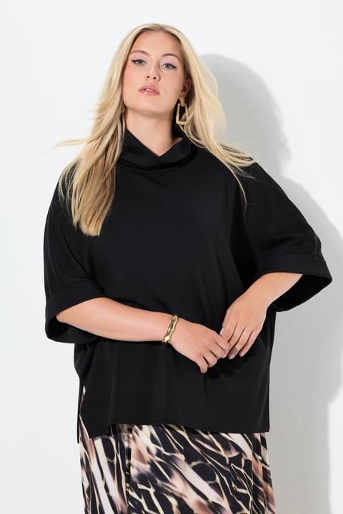 Produktbild Ulla Popken Sweat-Poncho, oversized, Stehkragen, Halbarm (58, 60, 62)