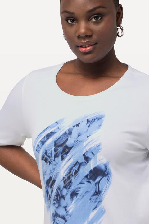 Produktbild Ulla Popken T-Shirt, Pailletten, Pima Cotton, Rundhals, Halbarm (50, 52)