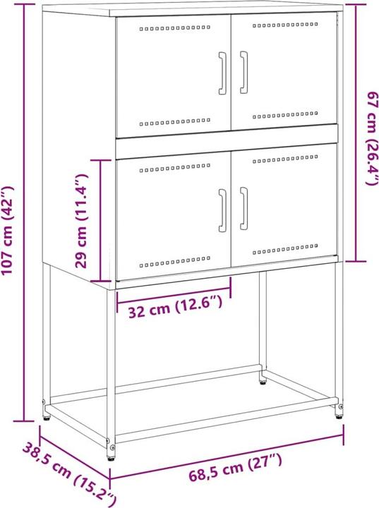 Immagine prodotto VidaXL Credenza (38,5 x 38,5 x 107 cm)