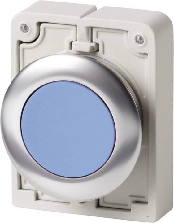 Produktbild Eaton M30C-FDR-B Druckschalter flach, rund, verchromt Blau 1 St.