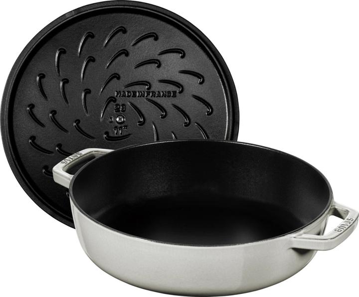 Actual product image Staub Braising Pan Chistera 28 cm, White Truffle Cast Iron (Cast iron, 28 x 9.50 cm)