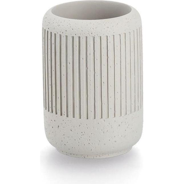 Zeller Present, Portaspazzolino, Bicchiere Per Spazzolini Da Denti "Cement", Cemento, Grigio Chiaro