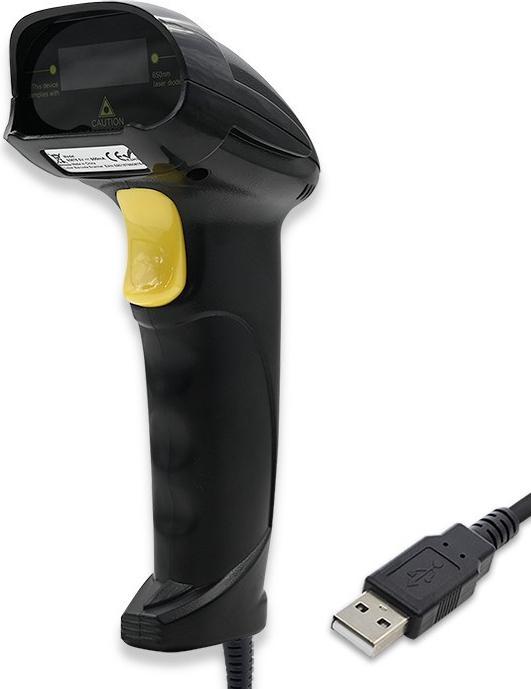 Actual product image Qoltec Laserowy czytnik kodów kreskowych 1D | 2D | czarny (1D barcodes, 2D barcodes, QR Code)