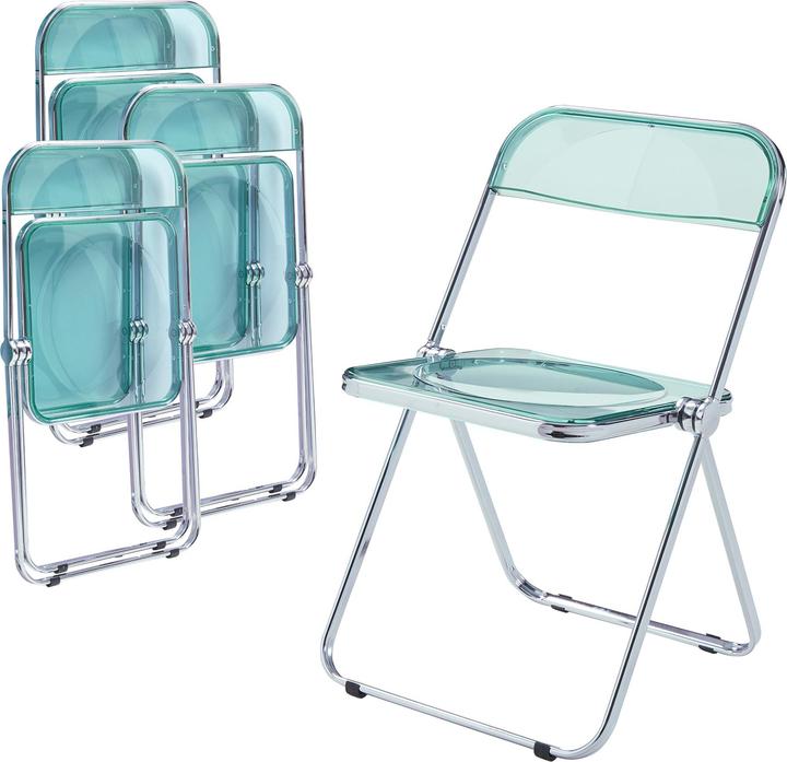 Actual product image En.Casa Klappstuhl Pornainen 4er Set Mintgrün, transparent