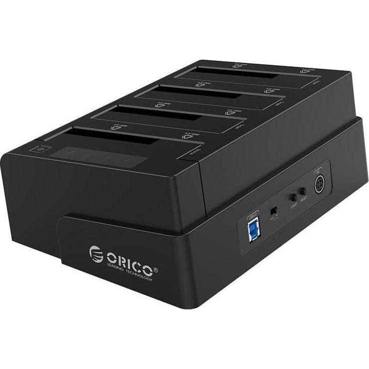 Orico 2,5 3,5 pollici 4 baie USB3.0 da 1 a 3 Dock per dischi rigidi clonati (2.5", 3.5"), Case per hard disk, Nero