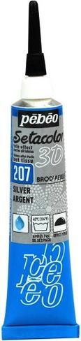 Actual product image Pebeo Setacolor 3D Brod'Perle Effect (Silver, 20 ml)