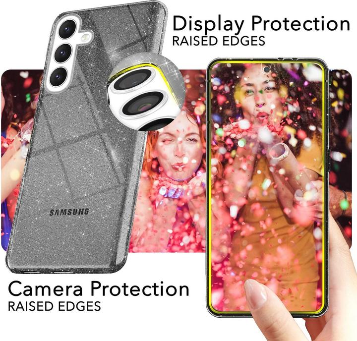 Actual product image Nalia Clear glitter silicone cover (Samsung Galaxy S24+)
