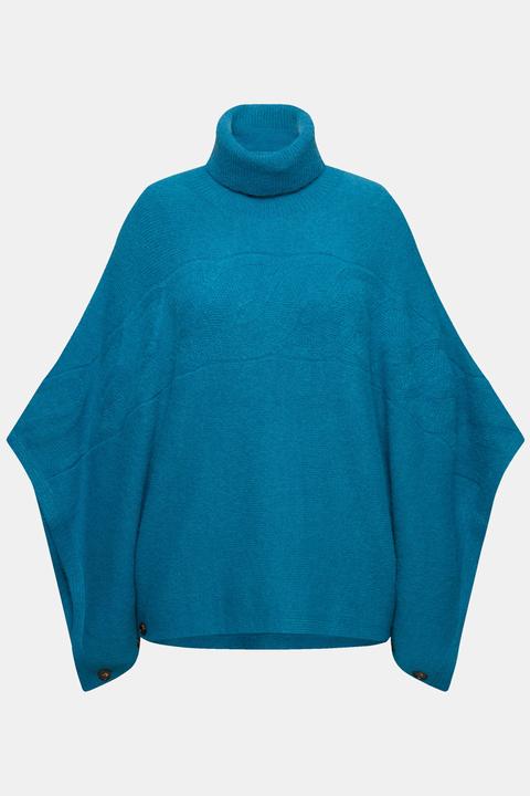 Produktbild Ulla Popken Poncho, Rollkragen, oversized, Halbarm (58, 60, 62)