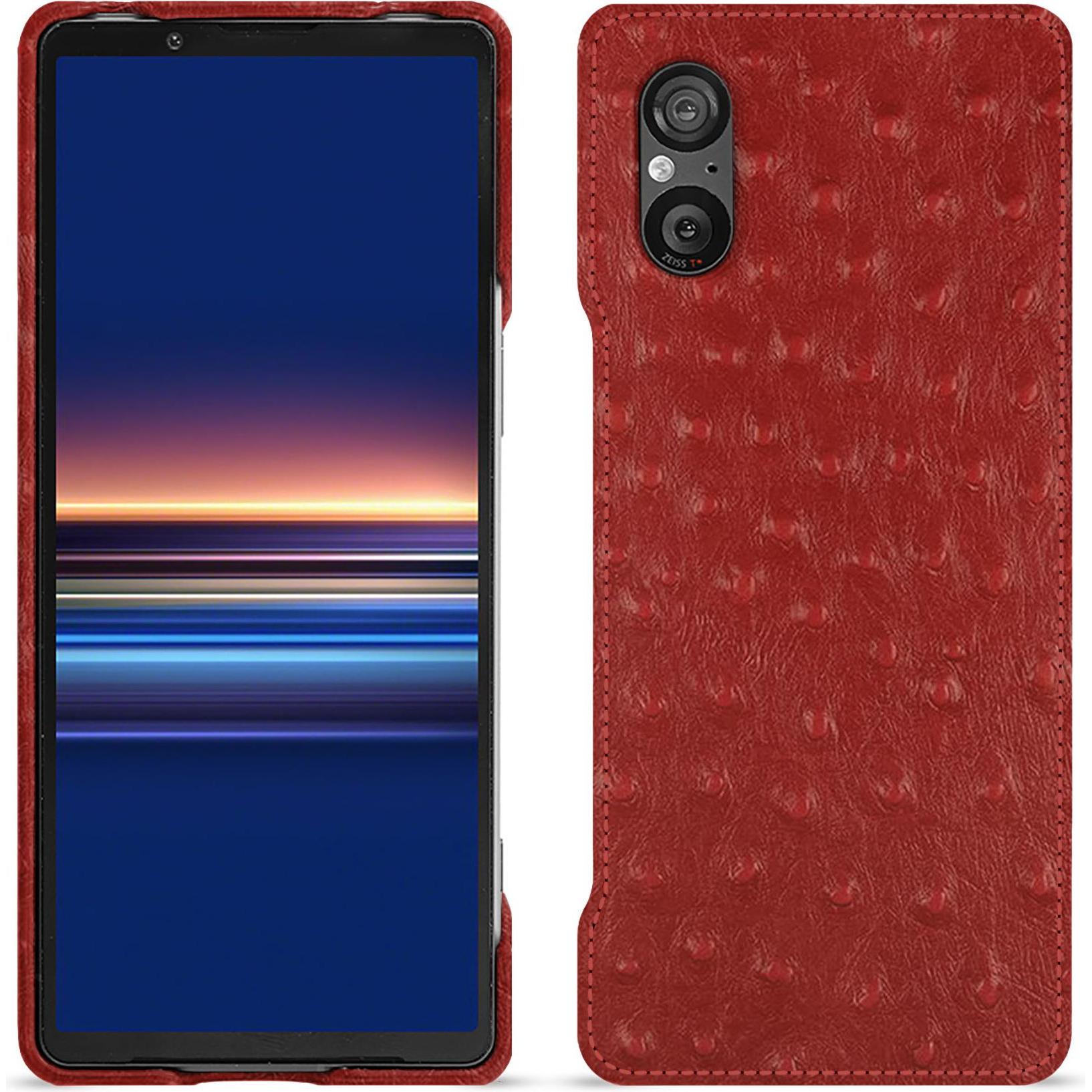 Noreve Lederschutzhülle (Sony Xperia 5 V), Smartphone Hülle, Rot