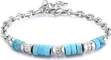 Immagine prodotto Sagapo S'Agapo Men's Steel Bracelet With Turquoise Riot Srt31