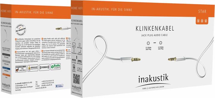 Produktbild Inakustik Star MP3 3.5mm Stereo-Klinken Anschlusskabel (3 m, 3.5mm Klinke (AUX))