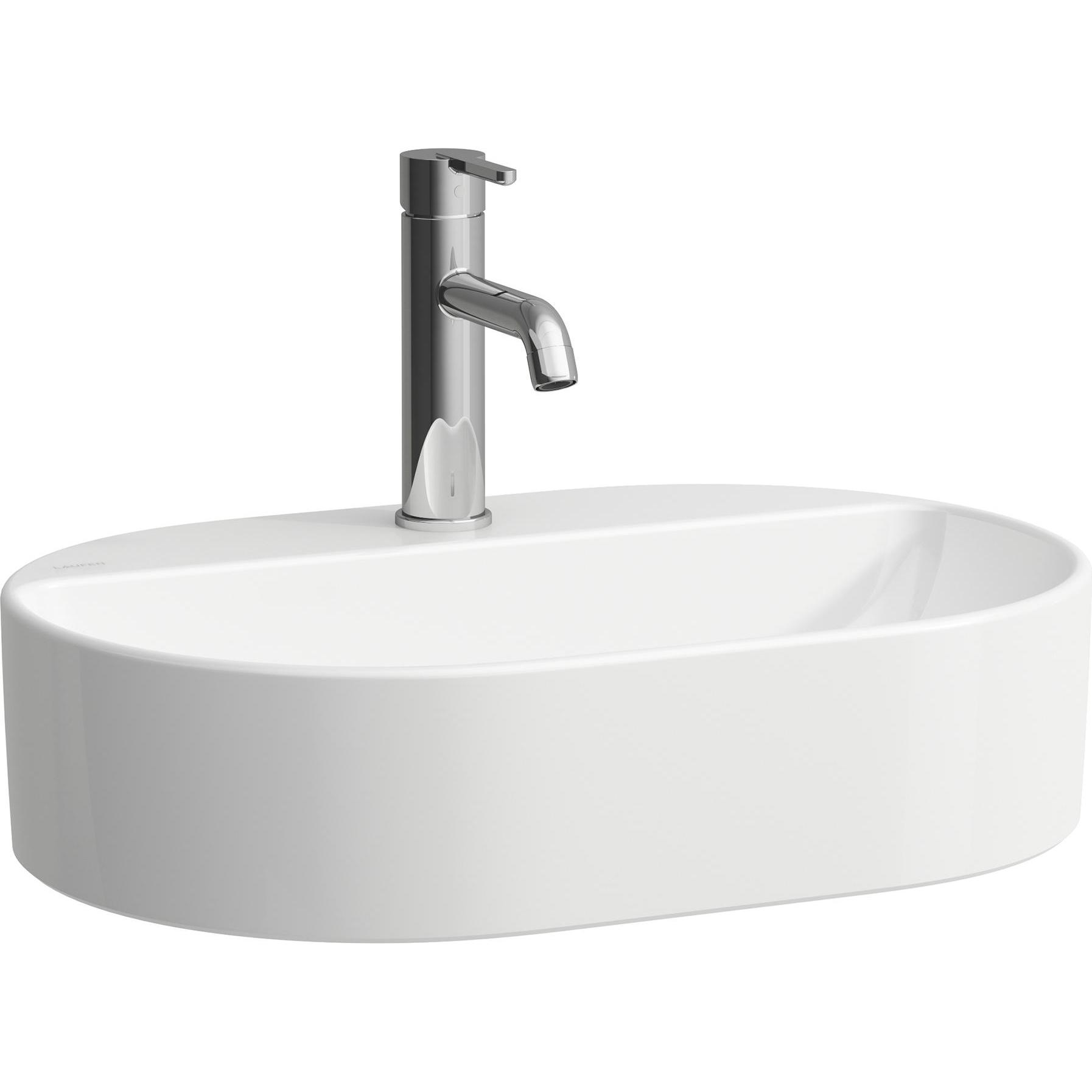 Laufen, Waschbecken, Savoy Waschtisch-Schale, 380x550x130mm, oval, mit Überlauf, 1 Hahnloch (630 mm, 200 mm)