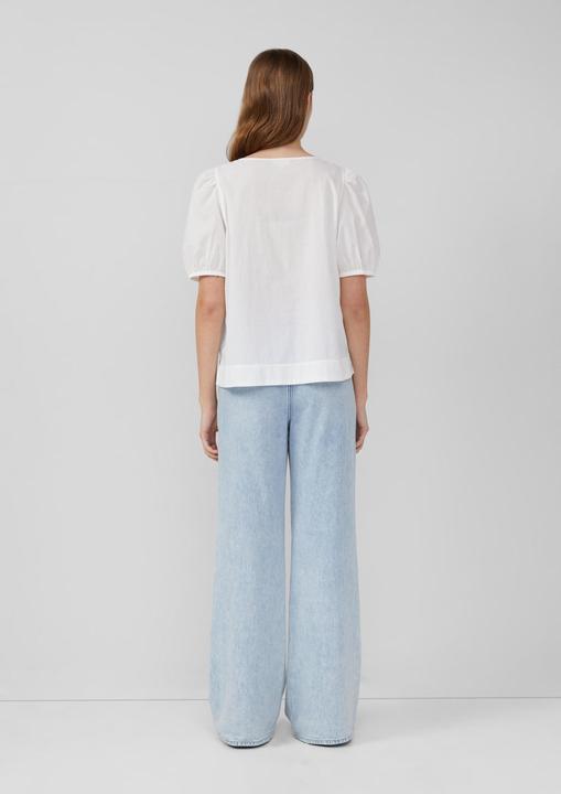 Immagine prodotto s.Oliver Bluse Baumwollbluse mit V-Ausschnitt und Puffärmeln (46)