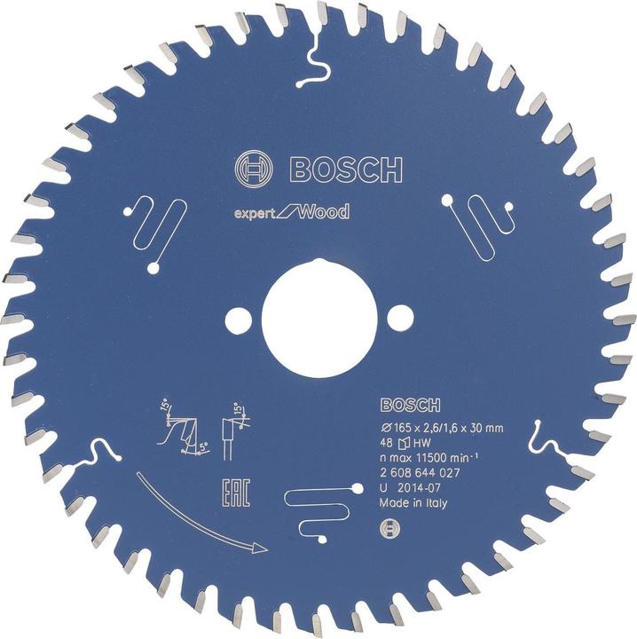 Produktbild Bosch Professional Zubehör Kreissägeblatt Expert for Wood, 165 x 30 x 2,6 mm, 48