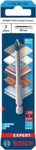Produktbild Bosch Professional Zubehör EXPERT HEX-9 Hard Ceramic Bohrer, 7x90 mm (7,0 Millimeter)