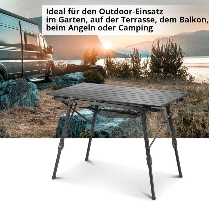 Produktbild Stahlwerk Campingtisch CT-30 ST Faltbarer und höhenverstellbarer Alu-Klapptisch