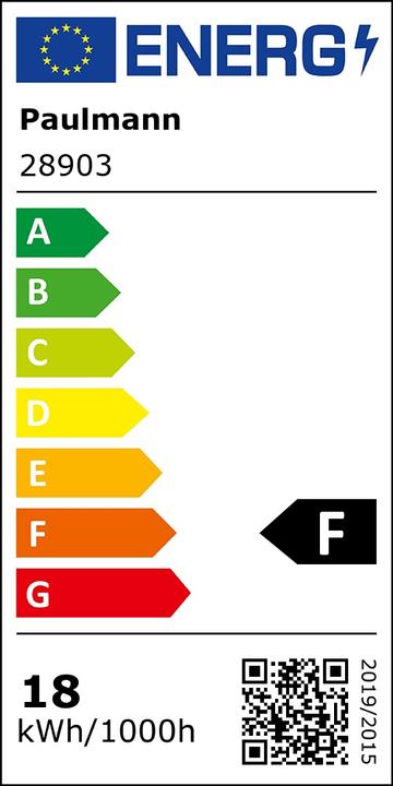 Energie-Label Paulmann T8 Röhre G13 (G13, 18 W, 1800 lm, 1 x, F)