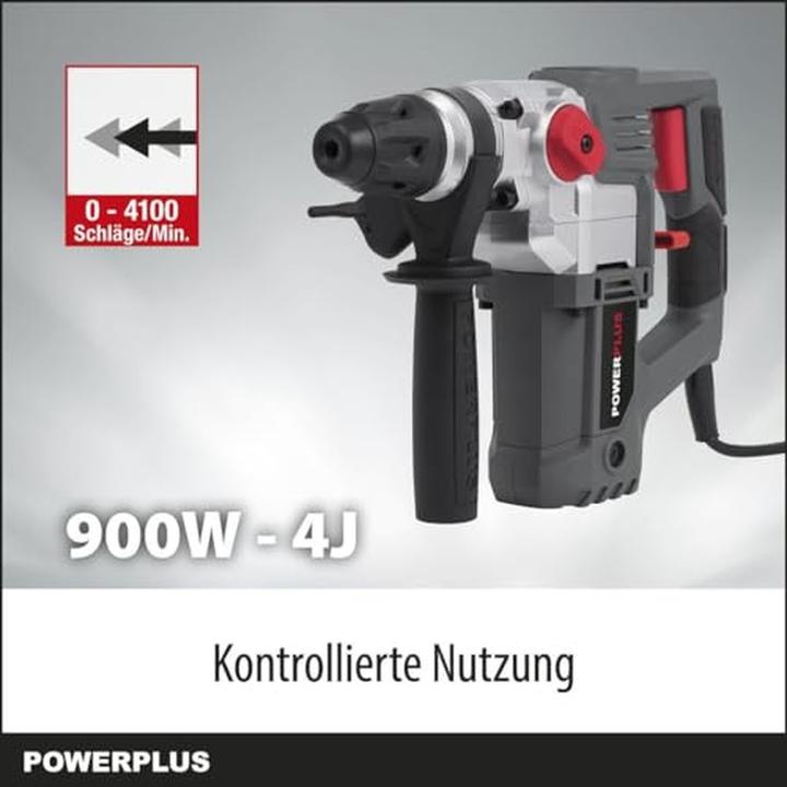 Immagine prodotto Powerplus POWE10060 Boorhamer - 900W - 4J - SDS-Plus - Inclusi 7 accessori