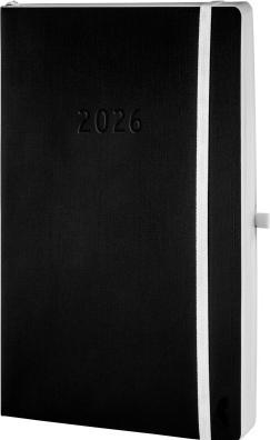 Chronoplan CHRONOPLA Chronobook Black&White 2026 50946Z.26 1T/1S schwarz SC A5 (A5, Deutsch)