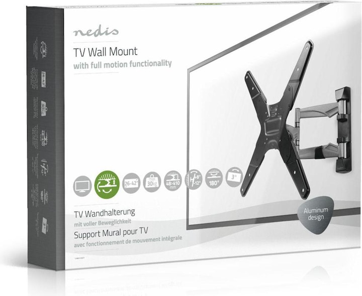 Immagine prodotto Nedis Supporto a parete per TV a movimento completo, 26-42". (Muro, 42", 30 kg)