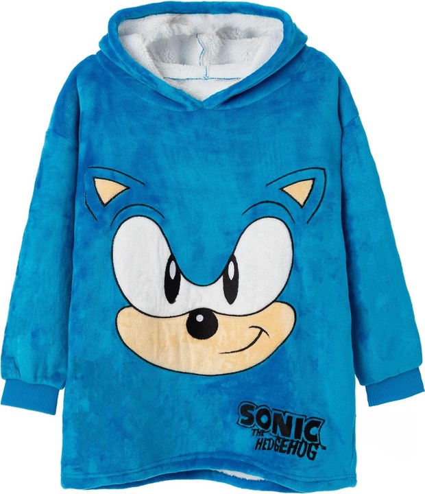Actual product image Sonic The Hedgehog Boys Fleece Hooded Hoodie Blanket (One size)