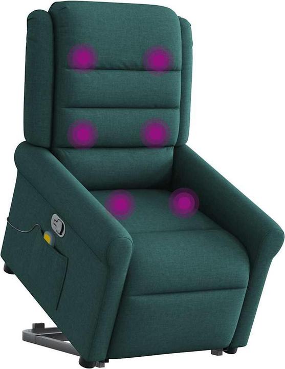 Immagine prodotto VidaXL Poltrona massaggiante con ausilio stand-up in tessuto verde scuro