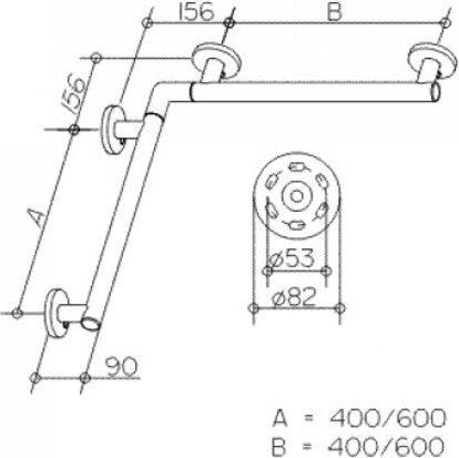 Produktbild Keuco Dusch-/Wannenhandlauf PLAN CARE 597/797mm alu sil-elo