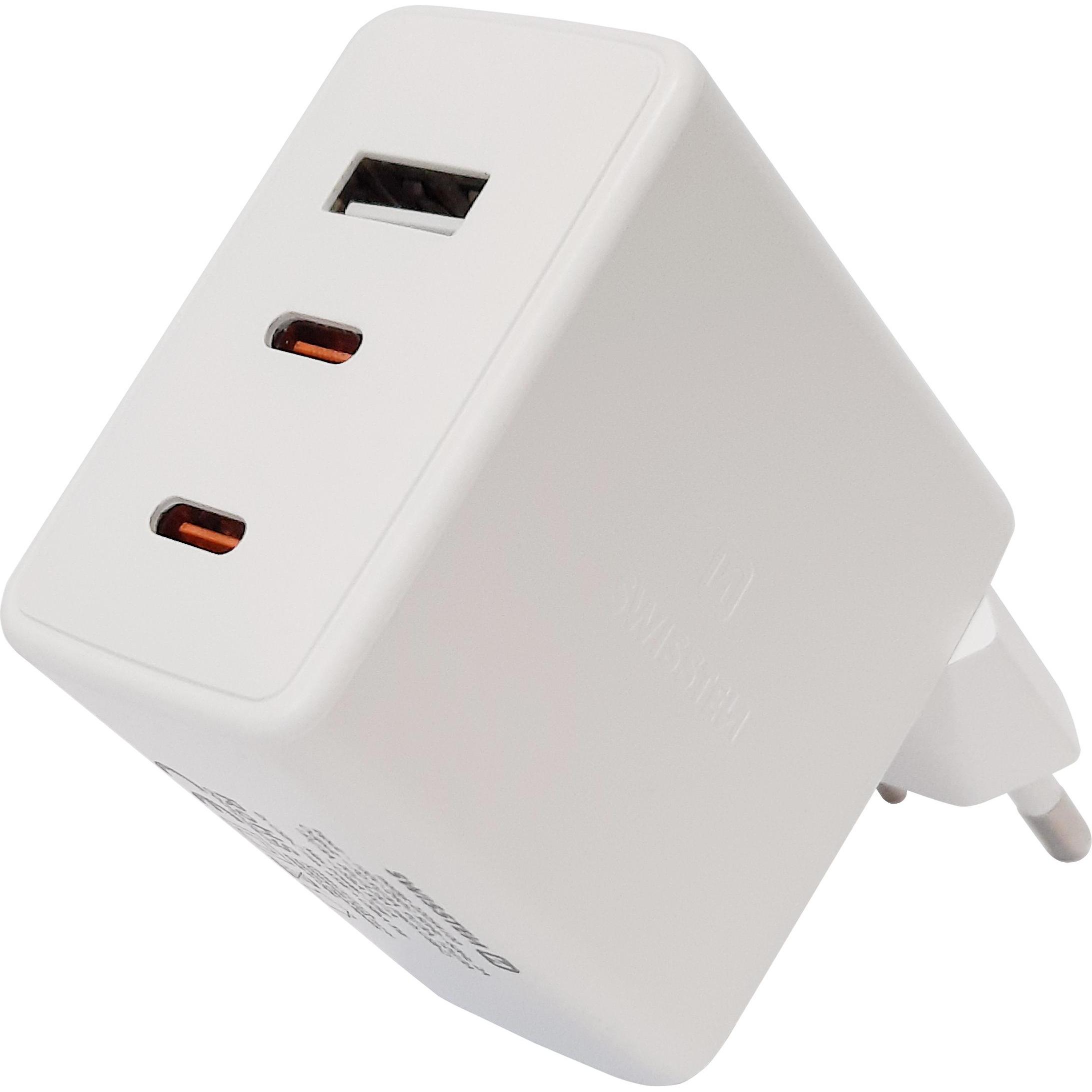 Thumbnail - Swissten GaN Travel Charger USB-C 70W Power Delivery (70 W), USB Ladegerät, Weiss