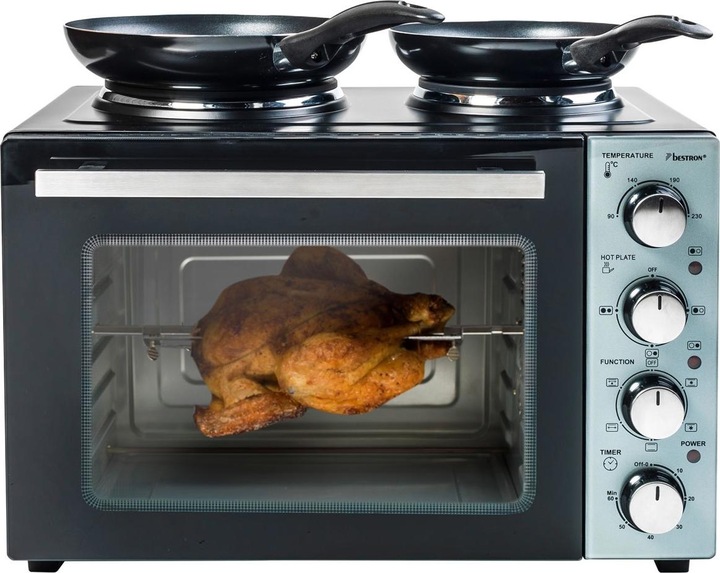 Actual product image Bestron Small kitchen (grill - oven with double hotplate) Incl. rotary spit and convection function