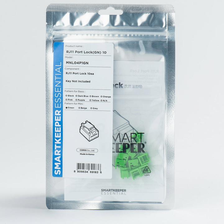 Actual product image Smart Keeper 10 x RJ11 port locks without mini type key