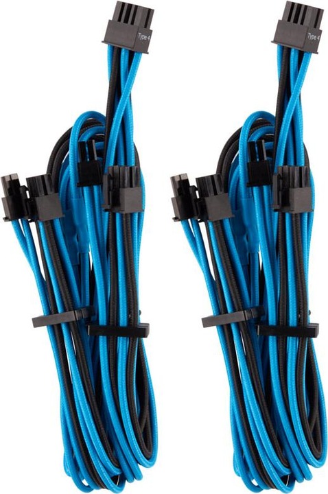 Actual product image Corsair Premium Sleeved PCIe dual cable, double pack (Gen 4)