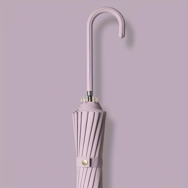 Alopini Automatischer wind- und wasserdichter Regenschirm mit 16 Rippen und J-förmigem Griff, einfacher